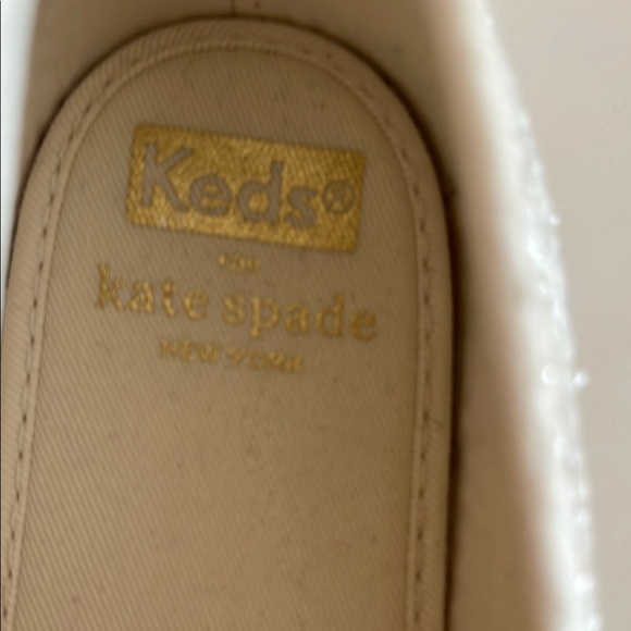 Keds Kate Spade White Sparkly Sneakers NWOB - Picture 9 of 10